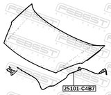 Febest 25101-C4B7 Cable Assembly Hood Lock Control
