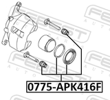Febest 0775-APK416F Front Brake Caliper Repair Kit (Set For One Side)