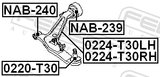 Febest NAB-240 Front Bushing, Front Control Arm