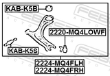 Febest 2224-MQ4FRH Right Lower Front Arm