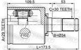 Febest 0211-T31LH Inner CV Joint Left 29X34X30