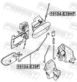Febest 19104-E39HF Outer Door Lock Cable