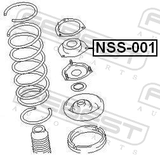 Febest NSS-001 Front Shock Absorber Mounting