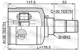 Febest 0411-CW6LH Inner CV Joint Left 36X43X30