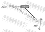 Febest KSB-SPOF Front Stabilizer Bar Bush D23.7