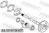 Febest AS-35741726-KIT Rear Axle Shaft Bearing Kit 35X74X17X26