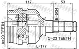 Febest 0111-AE100 Inner CV Joint 29X34X23