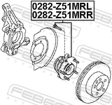 Febest 0282-Z51MRR Front Wheel Hub RH