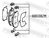 Febest 0403-COLTF Disc Brake Clip Set