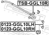 Febest 0123-GGL10LH Rear Left Stabilizer Link / Sway Bar Link
