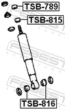 Febest TSB-816 Rear Shock Absorber Bushing