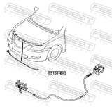 Febest 05101-BK Cable Assembly Hood Lock Control