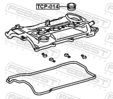 Febest TCP-014 Seal Ring, Spark Plug Tube
