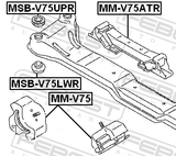 Febest MM-V75 Front Engine Mount (Hydro)