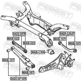 Febest 0424-GF15R Rear Lower Arm