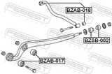Febest BZAB-017 Front Arm Bushing