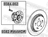 Febest 0382-RW4WDR Rear Wheel Hub