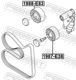 Febest 1988-E83 Pulley Idler Kit