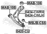 Febest 0424-CWRH Right Front Arm