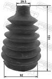 Febest 1617P-163 Boot Outer CV Joint Kit Pvc 92X151X29.5