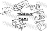 Febest TM-UZJ100F Front Engine Mount 1HDFTE