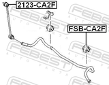 Febest 2123-CA2F Front Stabilizer Link / Sway Bar Link