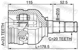 Febest 0111-SXM10LH Inner CV Joint Left 23X35X20