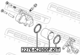 Febest 2276-K2500F-KIT Repair Kit, Front Caliper Piston D60.5