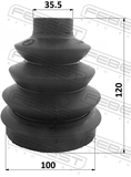 Febest 2117P-EXP Boot Outer CV Joint Kit Pvc 100X120X35.5