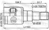 Febest 0711-VITLY Inner CV Joint 29X38X28