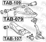 Febest TAB-109 Rear Bushing, Front Upper Control Arm