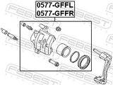 Febest 0577-GFFL Front Left Brake Caliper Assembly