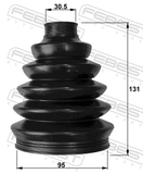 Febest 1717P-B8 Boot Outer CV Joint Kit Pvc 95X131X30.5