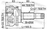 Febest 0210-L31A44 Outer CV Joint 33X56X27