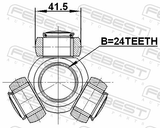 Febest 2116-TC718TDCI Tripod Joint 24X41.5