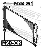Febest MSB-061 Mount Rubber Radiator