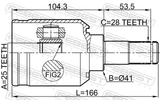 Febest 1511-001 Inner CV Joint 25X41X28