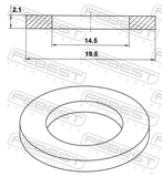 Febest 26430-001 Engine Oil Sump Gasket 14.5X19.8X2.1