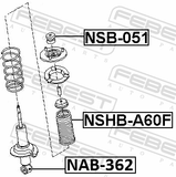 Febest NAB-362 Front Shock Absorber Bushing