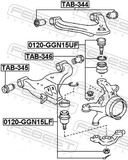 Febest 0120-GGN15UF Ball Joint Front Upper Arm