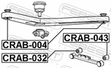 Febest CRAB-004 Bushing, Rear Upper Control Arm