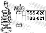 Febest TSS-021 Rear Shock Absorber Mounting Left