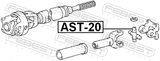 Febest AST-20 Cross Shaft Joint, Drive Shaft 32X61/92