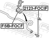 Febest FSB-FOCF Front Stabilizer Bar Bush D18.3
