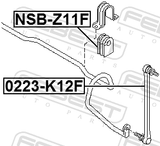 Febest NSB-Z11F Front Stabilizer Bar Bush D18