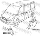 Febest 23603-008 Front Level Sensor (With Bracket, With Link)