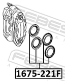Febest 1675-221F Front Brake Caliper Repair Kit (Set For One Side)