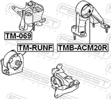 Febest TMB-ACM20R Rear Engine Mount Bushing