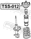 Febest TSS-012 Rear Shock Absorber Mounting