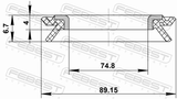 Febest 95BCY-88750407X Oil Seal Front Hub 89.15X74.8X4X6.7
